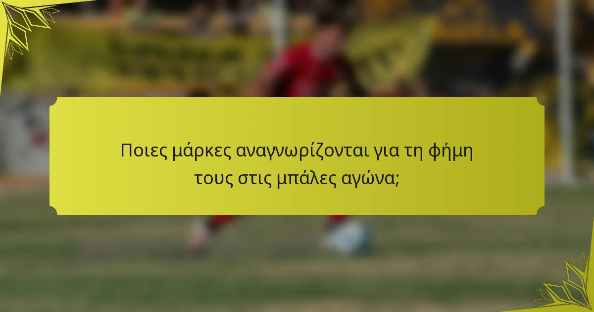 Ποιες μάρκες αναγνωρίζονται για τη φήμη τους στις μπάλες αγώνα;