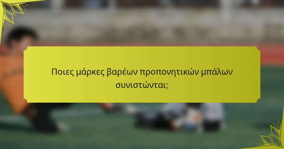 Ποιες μάρκες βαρέων προπονητικών μπάλων συνιστώνται;