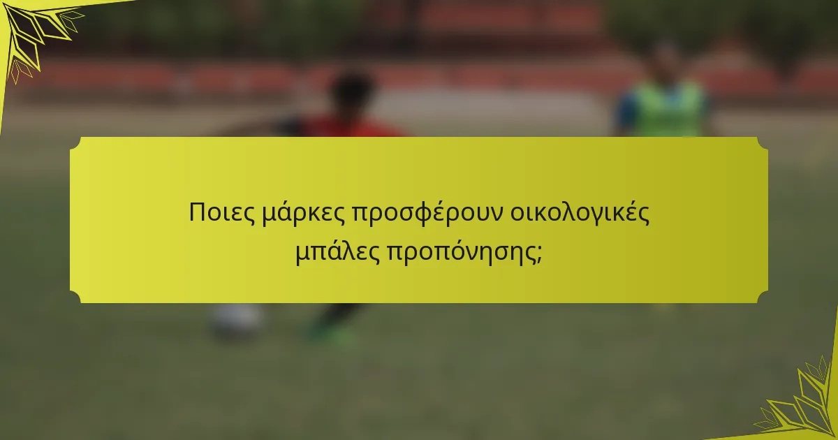 Ποιες μάρκες προσφέρουν οικολογικές μπάλες προπόνησης;